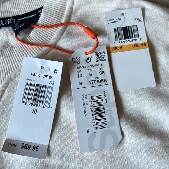 Superdry,cream,ribbed neck,arms and waist sweater for women,size-10 - Picture 5 of 9